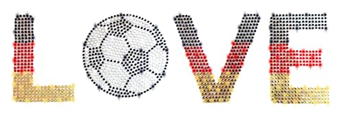 XXL Fußball EM WM Strass Bügelbild3 Hotfix Applikation von Generisch