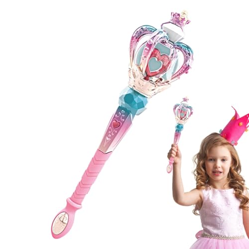 Zauberstab für Kinder, LED süßes Kronen-Zauberstab-Spielzeug, Engelsstab-Sticks mit Licht und Ton, funkelnder Mädchen-Kostümstab für Halloween, Weihnachts-Cosplay von Generisch