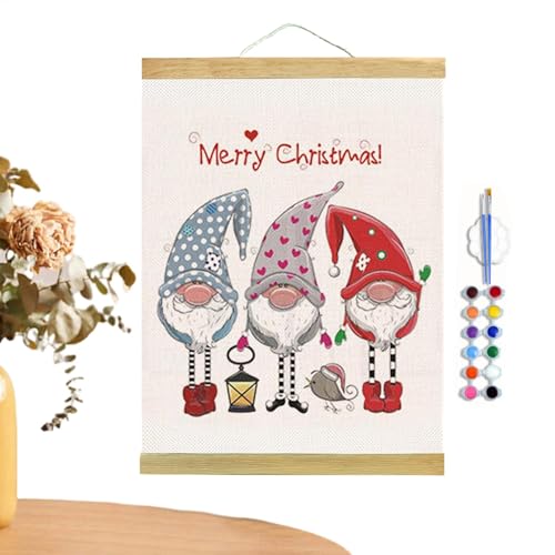 Zeichenpapier für Kinder, Ölgemälde, Malset, Malbilder-Set, Weihnachtswandmalerei mit Pinsel und Farbpalette für Anfänger und Kinder von Generisch