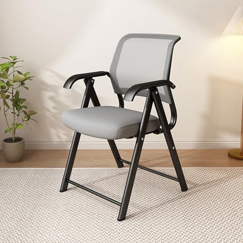 Zusammenklappbare Eventstühle mit gepolsterten Sitzen und Metallrahmen, ergonomischer Netzstoff, atmungsaktiv, Bürostühle mit Armlehnen, zusammenklappbar für einfache Lagerung, ideal für Esszimmer Zusammenklappbare Eventstühle mit gepolsterten Sitzen und Metallrahmen, ergonomischer Netzstoff, atmungsaktiv, Bürostühle mit Armlehnen, zusammenklappbar für einfache Lagerung, ideal für Esszimmer von Generisch