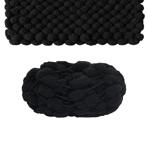 chunky yarn150g，armstricken wolle，blanket yarn，babywolle zum stricken weich，dicke wolle zum handstricken(Großer Ball) (C11 Black) von Generisch