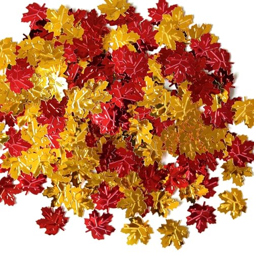 laub-Konfetti,laub-Konfetti - Thanksgiving Konfetti Konfetti,15 g Ahornblätter-Form, Glitzer-Tischkonfetti für Thanksgiving, Ahornblätter-Konfetti-Party-Sets von Generisch