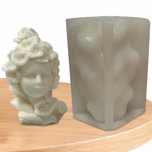 nmädchen Silikonform, Mädchen Silikonform - Epoxidharzform - Aromatherapie Gypsum 3d Girl Silikonformen für Harzsäule Aromatherapie Kerzen Wachsseife von Generisch