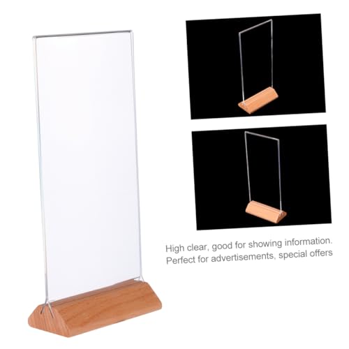 -zeichen Stall Vertikaler Visitenkartenhalter Staffelei Für Hochzeitsschild Bild Steht Zubehör Inhaber Tische Desktop Gadgets Dreifache Anzeigetafel Platte Transparent Holz Generisch von Generisch