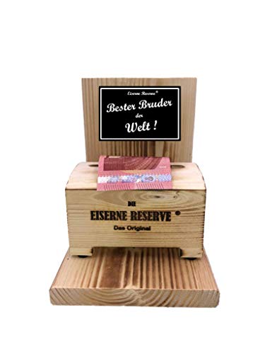 Geschenk für Bruder von Schwester Geburtstag Weihnachten - Eiserne Reserve Geldbox Geldgeschenk - lustige Geschenk-Idee Geld verpacken -s- Bester Bruder der Welt von Genial-Anders