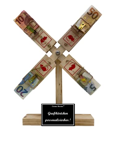 Personalisierte Geschenke Geld für Männer Frauen originelle lustige Geschenkidee mit Namen personalisierbar - Eiserne Reserve Windmühle - Papa Mama Geburtstag Hochzeit von Genial-Anders