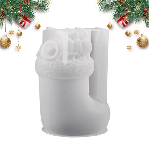 Genikeer Weihnachts Silikonformen | Kerzen Silikonform Candle Mold | Elch Socken Kerze Gießform | Gießformen Silikon Weihnachten Für Die Herstellung Von Kerzen, Aromasteinen, Schokolade von Genikeer