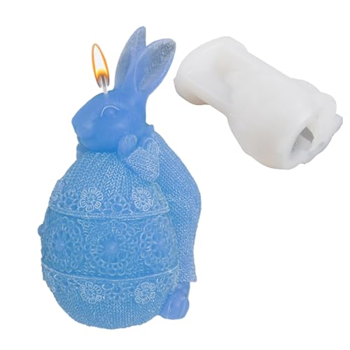 Geonoy Osterhase Silikonform, Ostern Hase Silikonformen Gießformen, 3D Kaninchen Gießform Ostern, Ostern Hase Backform, DIY Hase Silikonform Backform von Geonoy