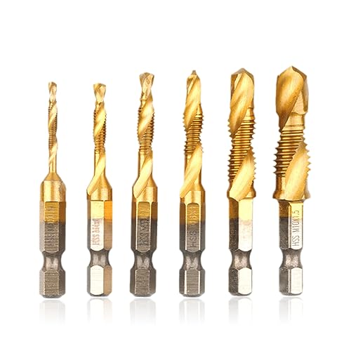 Georcep 6 Piece Metric Thread Tap Drill Bits Set - Drill and Tap Set Screw Tapping von Georcep