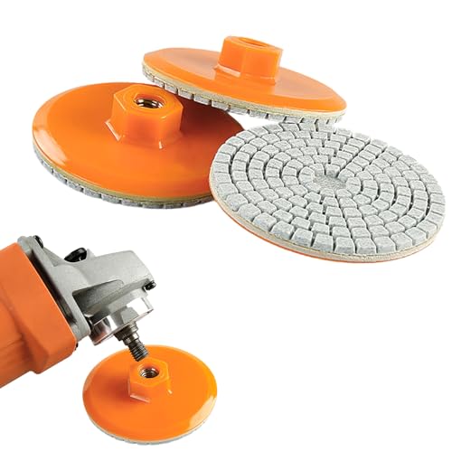 Integrated Stone Trimming and Polishing Disc, Marble Polishing Kit, Diamond Polishing Pads for Granite Stone Concrete Marble Floor Grinder or Polisher (3PCS) von Georcep