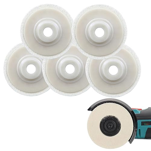 Wool Felt Polishing Wheel Disc, Wool Polishing Wheel Disc for 100 Angle Grinder, 12MM Thick Durable Felt Polishing Pads, Buffing Wheel for Metal, Marble Stone, Furniture Car Wax (5PCS) von Georcep