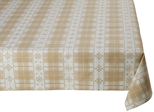 Georges G Galibier Rayure TEP039/5-3 Tischdecke, Baumwolle, rechteckig 250 x 160 cm, Beige von Georges G