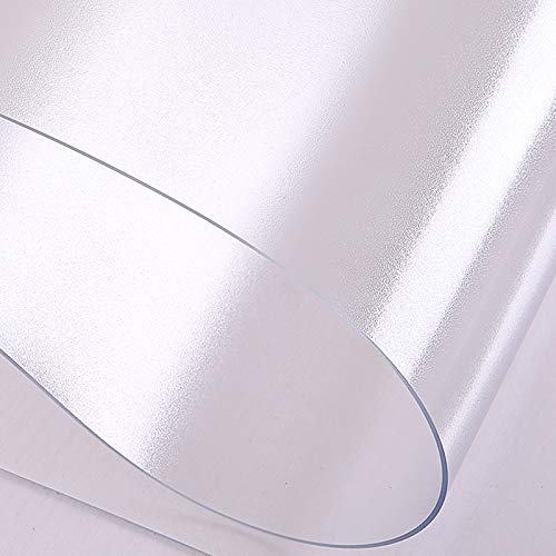 Geovne Oval Schutztischdecke,Matte Tischdecke Tischfolie,Anti-Hot 2mm Tischwäsche,wasserdichte/Ölbeständige Plastik-Tischdecken,Transparente Tischdecke,Für Die Esstischküche (95x150cm/37x59in) von Geovne