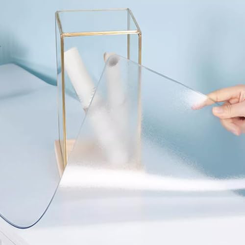 Tischdecke Transparent,0,7mm Dicke Tischdecke Tischfolie,Matt Schutztischdecke,Geruchloser Tabelle Beschützer,Tischschutz Folie,rutschfeste Tischtuchrolle,Mehrere Größen (65x155cm/26x61in) von Geovne