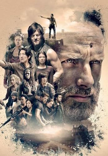 GerRit DIY 5d Diamond Malerei Kits für Erwachsene Kinder,Walking Dead Art, Vollrunde Diamond Stickkits Cross -Stitch Kristall Strassbilder Kunsthandwerk Home Wall Decoration-40x50cm von GerRit