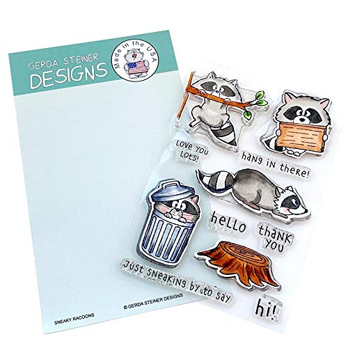 Gerda Steiner Designs, Sneaky Racoons 4x6 Clear Stamp Set von Gerda Steiner Designs