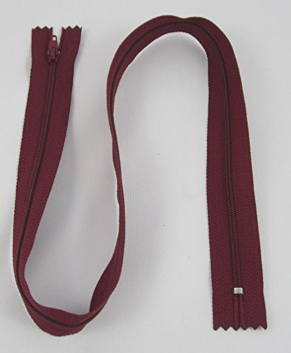 Reißverschluss Kunststoff Farbe bordeaux 21 zipper nähen Kleider 1 Stück 10 - 60cm lang (60cm) von Sattie