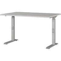 GERMANIA DOWNEY höhenverstellbarer Schreibtisch kaschmir rechteckig, C-Fuß-Gestell silber 120,0 x 80,0 cm von Germania