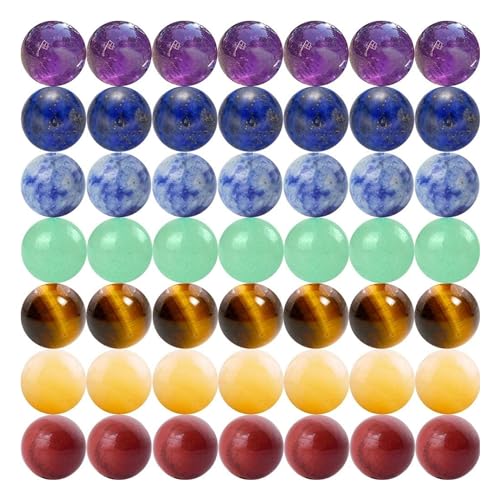 7 Chakra Naturstein Perlen gemischt 45pcs 8mm Runde echte echte Stein Perlen lose Edelstein Amethyse Farbe DIY glatte Perlen für Armband Halskette Ohrringe Schmuck machen von Gerrit