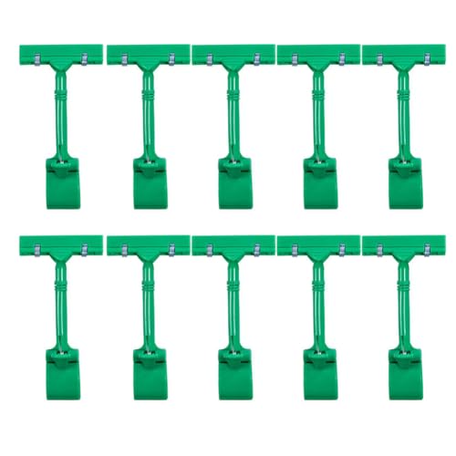 Beschilderungsclip, Plastiketiketten-Pop-Clip auf dem Warendisplay, doppelseitiger drehbarer Preisetikettenclip, drehbarer Menüclip auf dem Kleiderständer, Beschilderung 10 Stück Grün von Gerrit