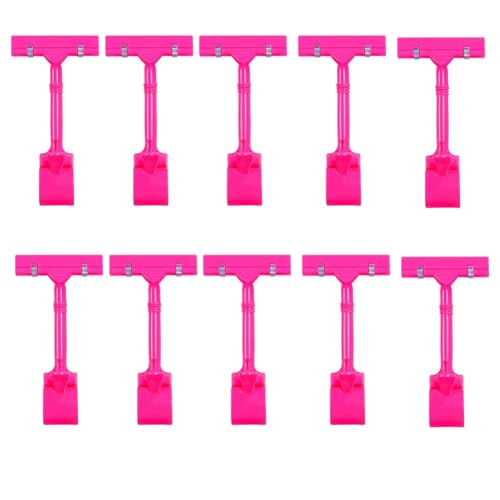 Gerrit Plastikschild-Clip, Lebensmittelschild-Clip, drehbarer Preisschild-Clip, Regal-Clip, Warenschild-Clip, Einzelhandelskarte, Doppel-Display-Clip (5/10 Stück) 10 Stück Rosa von Gerrit