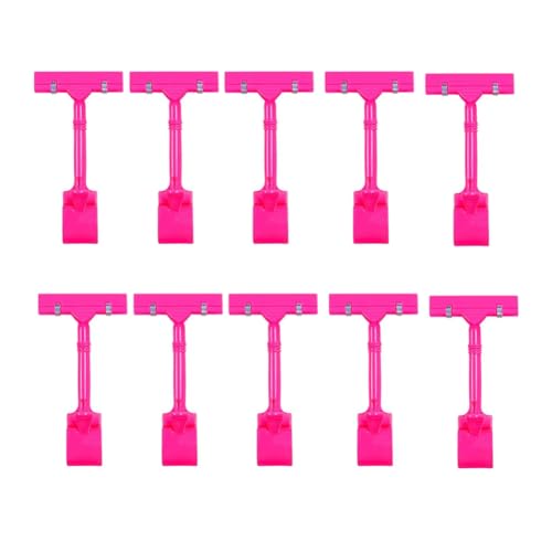 Gerrit Produktschild-Clip, drehbar, beliebte Clip-on-Halterung, Preis-Display-Halterung, Etiketten-Clip, verstellbares Clip-Schild 10 Stück Rosa von Gerrit