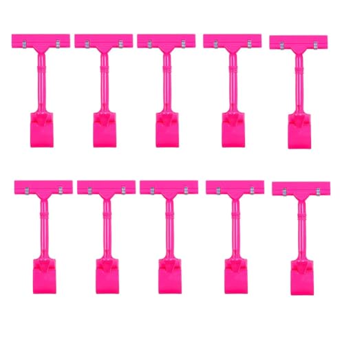 Set Clip-on-Schild, Clip-Kunststoffschild, doppeltes Display-Clip-Schild für Preisschild, Geschäft, Büro, Supermarkt 10 Stück Rosa von Gerrit