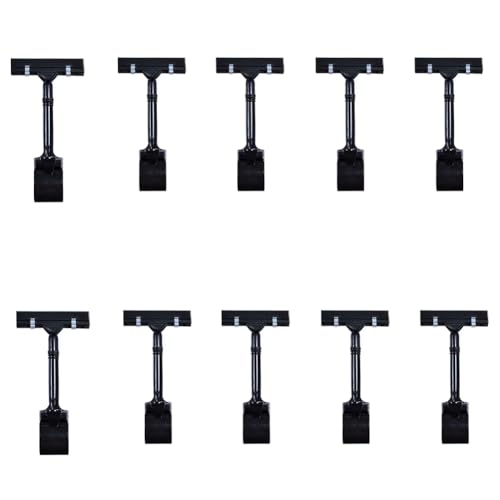 Set Clip-on-Schild, Clip-Kunststoffschild, doppeltes Display-Clip-Schild für Preisschild, Geschäft, Büro, Supermarkt 10 Stück Schwarz von Gerrit