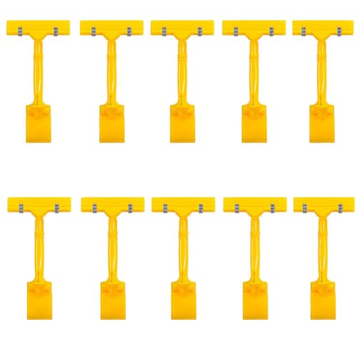 Set Clip-on-Schild, Clip-Kunststoffschild, doppeltes Display-Clip-Schild für Preisschild, Geschäft, Büro, Supermarkt 10 Stück Yellow von Gerrit