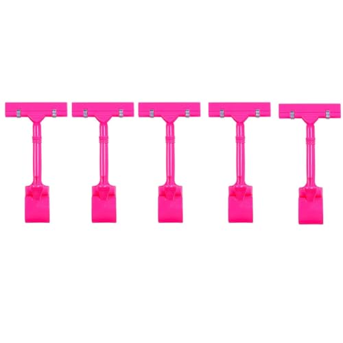 Set Clip-on-Schild, Clip-Kunststoffschild, doppeltes Display-Clip-Schild für Preisschild, Geschäft, Büro, Supermarkt 5Stk Rosa von Gerrit