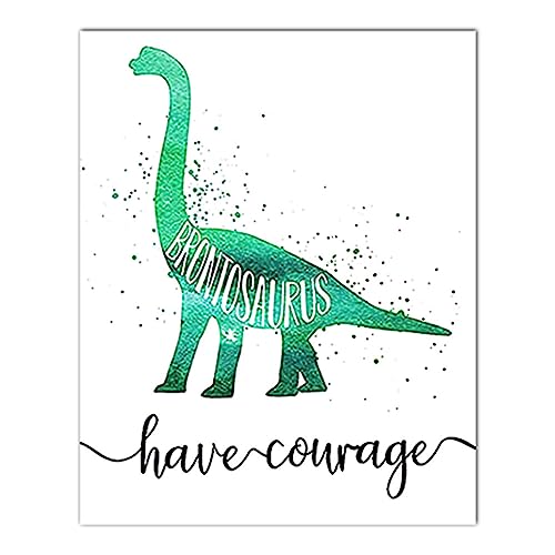 Geruwam Dinosaurier-Wandkunst, Aquarell-Dino-Wanddekordrucke, inspirierende Worte, motivierende Raumzitate, Dekorationen, 20,3 x 25,4 cm, für Kinderzimmer und Schlafzimmer von Geruwam