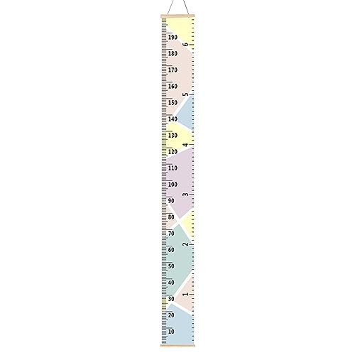 Geruwam Kinder-Messtabelle für die Wand, Höhenmessung für die Wand, Höhenlineal, Aufzeichnung des Wachstums mit Kiefern- und Leinenstrukturen, für Kinder und Kinder geeignet von Geruwam