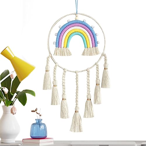 Geruwam Makramee-Wanddekoration, Regenbogen-Wandgiebel, moderne Boho-Wandkunst für Wohnzimmer, Schlafzimmer, Baby, Kinderzimmer, Wohnheim, Heimdekoration von Geruwam