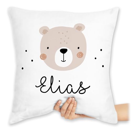 Kissen 40x40 Zierkissen - Süßer Heller Bär Bärenmotiv Bären Bear - 40 x 40 cm - Weiß - Teddy bärchen sitzkissen personalisierte Geschenke Kind und von Geschenk mit Namen personalisiert by Shirtracer