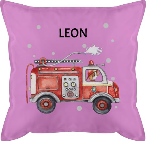 Kissen 50x50 - Feuerwehr Auto Feuerwehrauto 112 Fire Truck Löschfahrzeug - 50 x 50 cm - Pink - Name Geschenke personalisierte und personalisierter Junge personalisiertes Feuerwehrfrau Kinder von Geschenk mit Namen personalisiert by Shirtracer