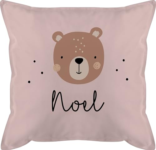 Kissen 50x50 - Süßer Bär I Bären I Bärenmotiv I Bear - 50 x 50 cm - Hellrosa - Kinder personalisierte personalisierter bezug personalisiertes Geschenke Kind füllung und Teddy Tier Kissenbezug von Geschenk mit Namen personalisiert by Shirtracer