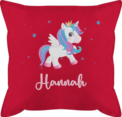 Kissen 50x50 - Unicorn Einhorn mit Namen - 50 x 50 cm - Rot - personalisierte kinderkissen personalisiertes Name und Motiv Geschenke mädchen einem einhörnern einhörner personalisierter Unicorns von Geschenk mit Namen personalisiert by Shirtracer