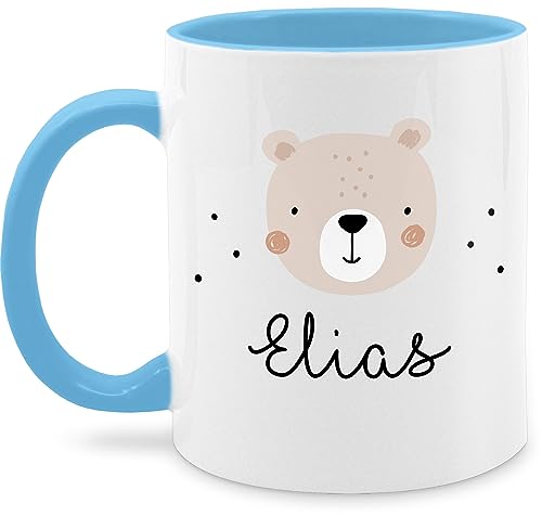 Tasse Tassen 325ml - Süßer Heller Bär Bärenmotiv Bären Bear - 325 ml - Hellblau - name bären-tasse bärchen teddy und geschenke kind personalisierte von Geschenk mit Namen personalisiert by Shirtracer