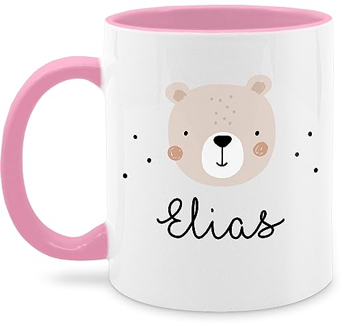 Tasse Tassen 325ml - Süßer Heller Bär Bärenmotiv Bären Bear - 325 ml - Rosa - name bären-tasse bärchen teddy personalisierte und geschenke kind von Geschenk mit Namen personalisiert by Shirtracer