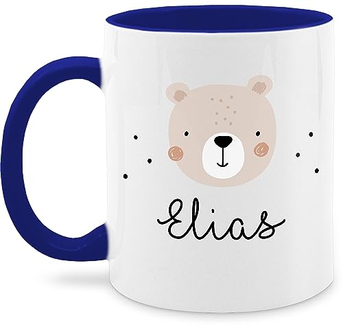 Tasse Tassen 325ml - Süßer Heller Bär Bärenmotiv Bären Bear - 325 ml - Dunkelblau - name bären-tasse bärchen teddy geschenke kind personalisierte und von Geschenk mit Namen personalisiert by Shirtracer