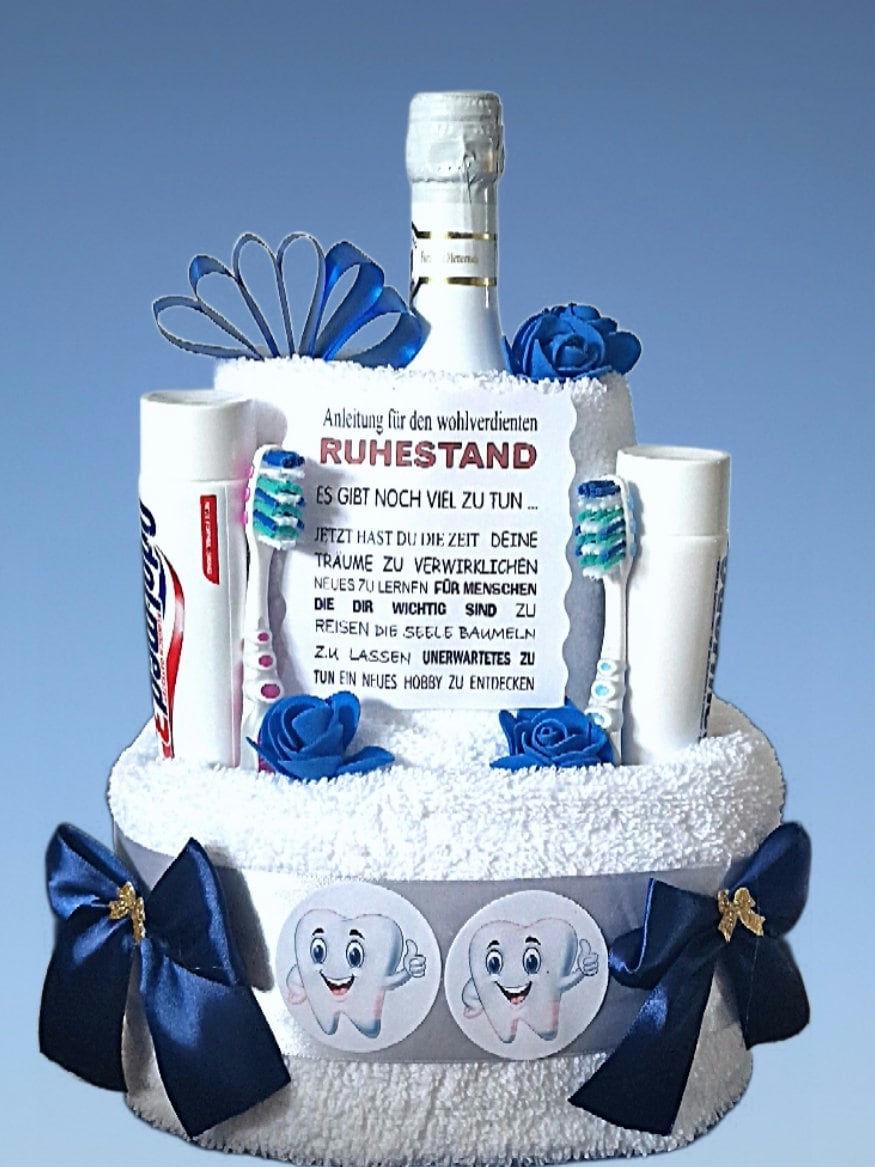 Geschenk Jubiläum Geburtstag Ruhestand Zahnarzt Torte Aus Handtücher Geldgeschenk Personalisiert von GeschenkeEckle