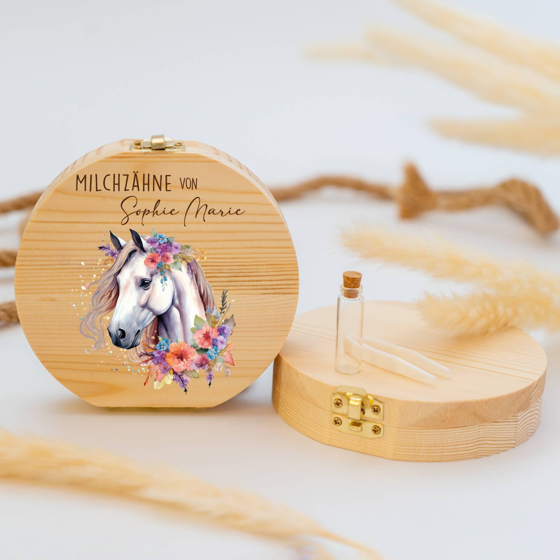 Personalisierte Zahndose Aus Holz Pferd | Erinnerungsbox Für Milchzähne Geschenk Zur Taufe, Einschulung & Geburt, Milchzähne, Zahnfee von GeschenkeFabrikShop