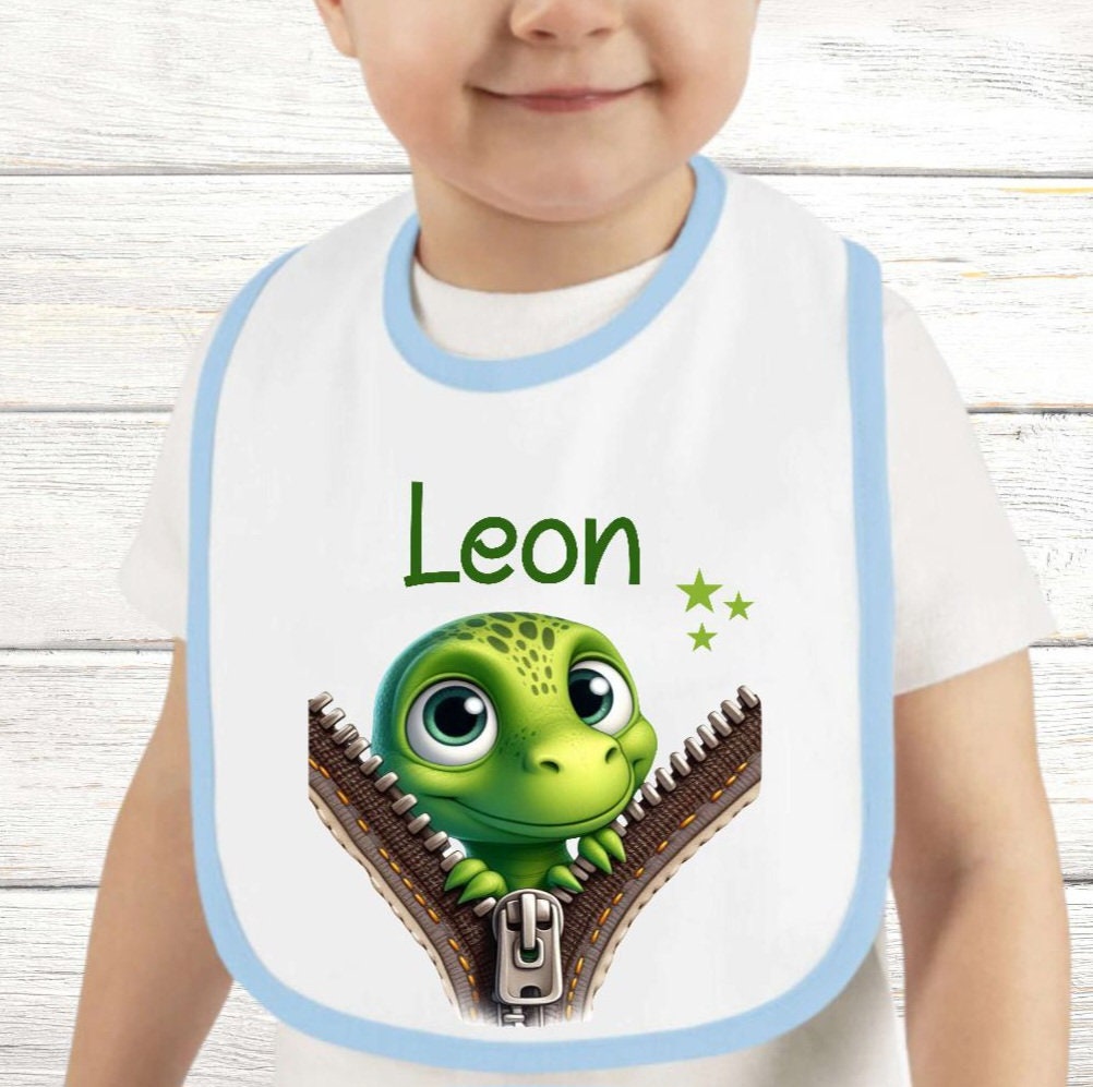 Baby Lätzchen Personalisiert Dinosaurier Mit Name Junge Sabberlatz Latz Geschenk Geburt Taufe von Geschenkelaedchen