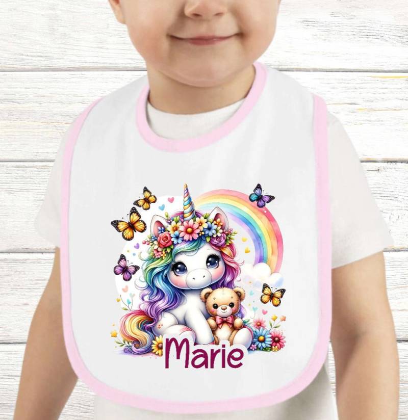 Baby Lätzchen Personalisiert Einhorn Mit Name Mädchen Sabberlatz Latz Geschenk Geburt Taufe von Geschenkelaedchen