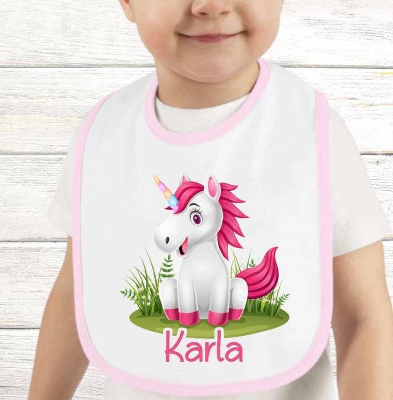 Baby Lätzchen Personalisiert Einhorn Mit Name Mädchen Sabberlatz Latz Geschenk Geburt Taufe von Geschenkelaedchen