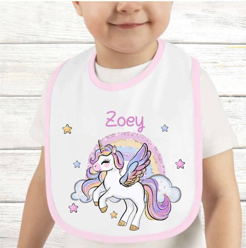 Baby Lätzchen Personalisiert Einhorn Mit Name Mädchen Sabberlatz Latz Geschenk Geburt Taufe von Geschenkelaedchen