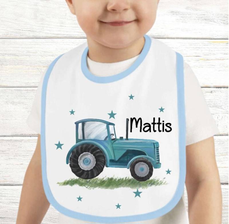 Baby Lätzchen Personalisiert Traktor Mit Name Sabberlatz Latz Geschenk Geburt Taufe von Geschenkelaedchen