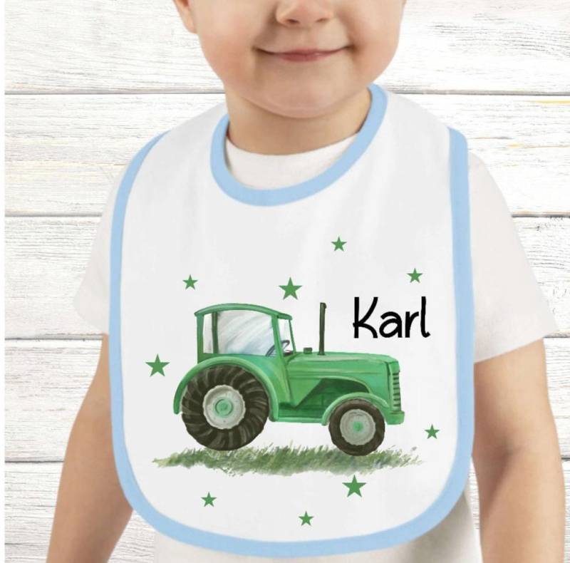 Baby Lätzchen Personalisiert Traktor Mit Name Sabberlatz Latz Geschenk Geburt Taufe von Geschenkelaedchen