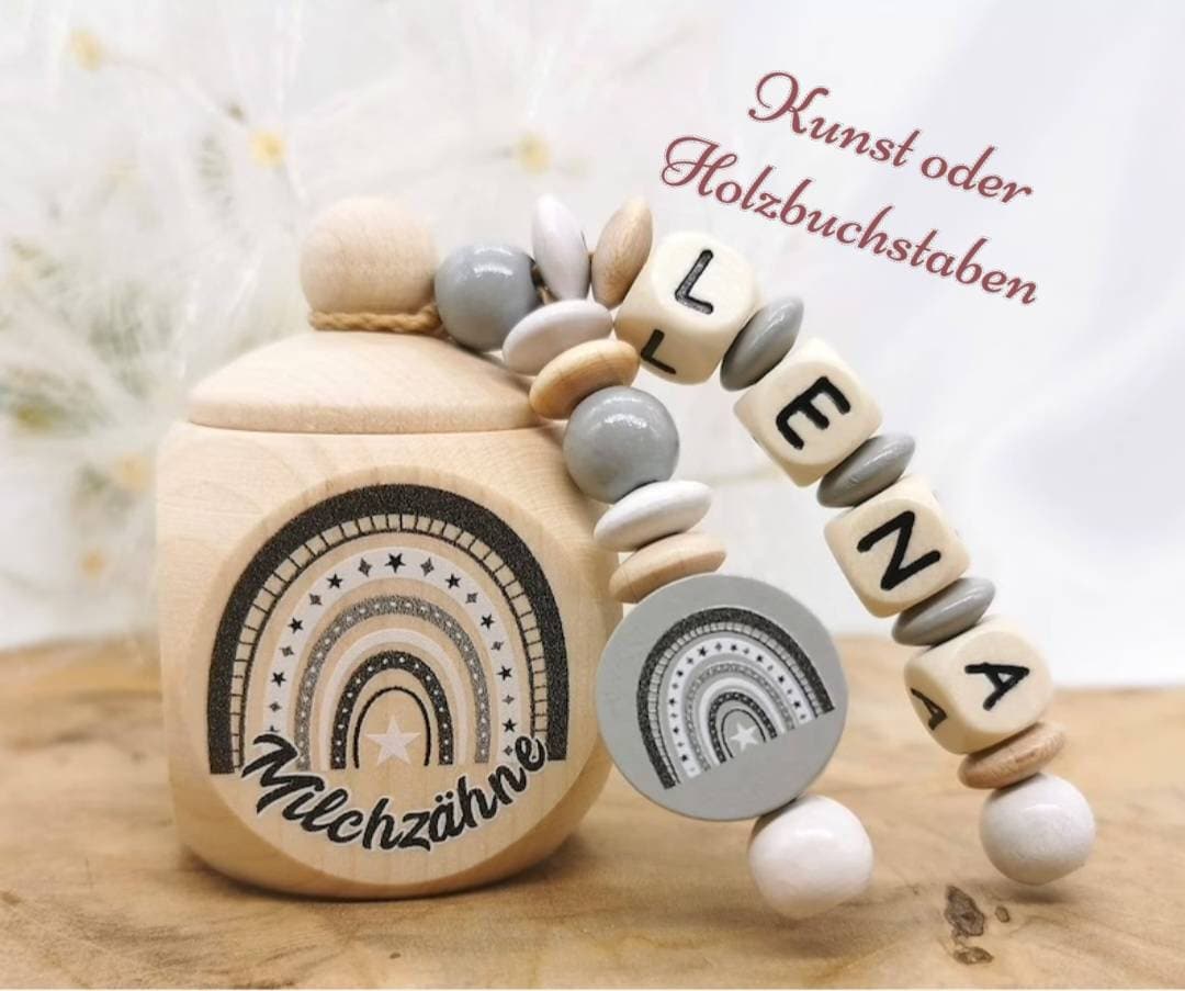 Zahndose Milchzahndose Mit Namen Mädchen Junge Regenbogen Geschenk Einschulung Geburtstag Zähnchen Zahnfee Zahnbox von Geschenkelaedchen