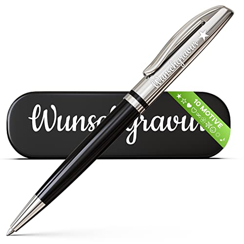 Pelikan Jazz Kugelschreiber mit Gravur personalisiert - Geschenk - einzigartige Stifte mit Namen - Kugelschreiber schwarz - personalisierte Geschenke für Männer und Frauen von Geschenkfreude